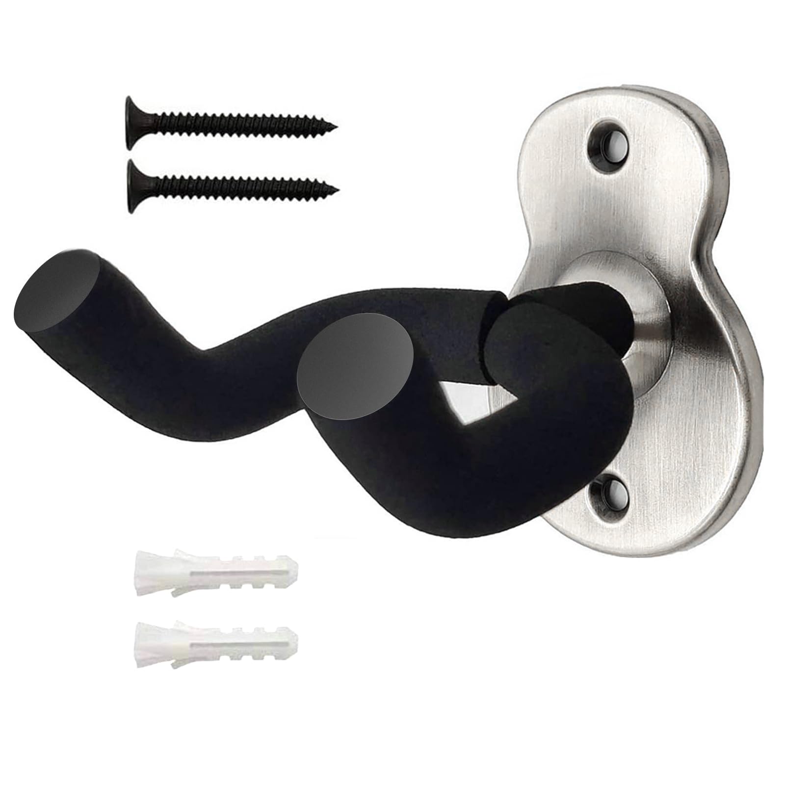 Orssmigs Guitar Holder for the Wall, Metal Guitar Wall Mount, Universal Guitar Hook with Protective Sponge and Screws for Acoustic Guitar, Classical Guitar, Bass, Electric Guitar