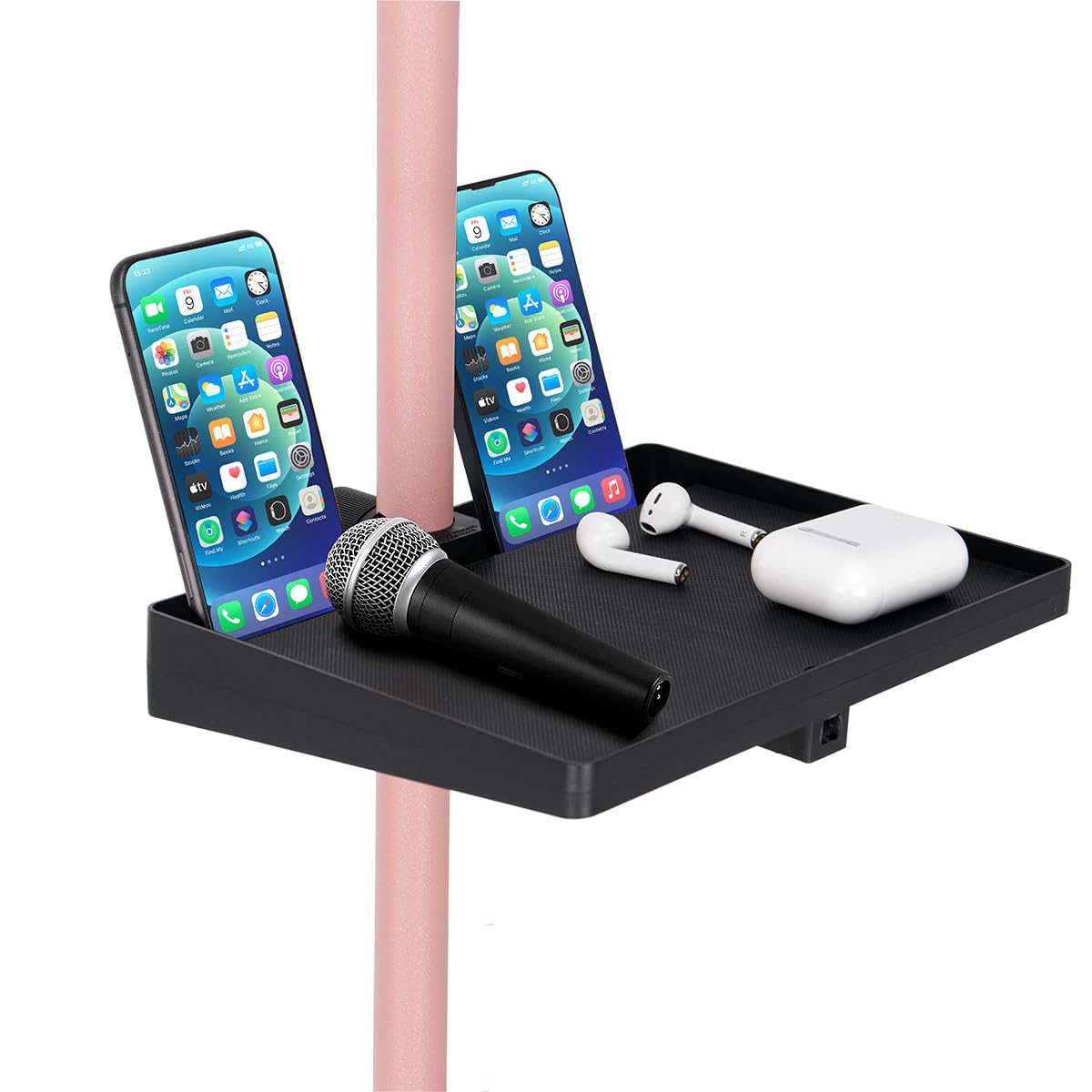 Photo 1 of Microphone Stand Universal Sound Card Tray - Adjustable Music Stand Clamp for Sheet Music, Live Streaming, Speech, Karaoke, Recording - Accessories (8.3" x 6.3")