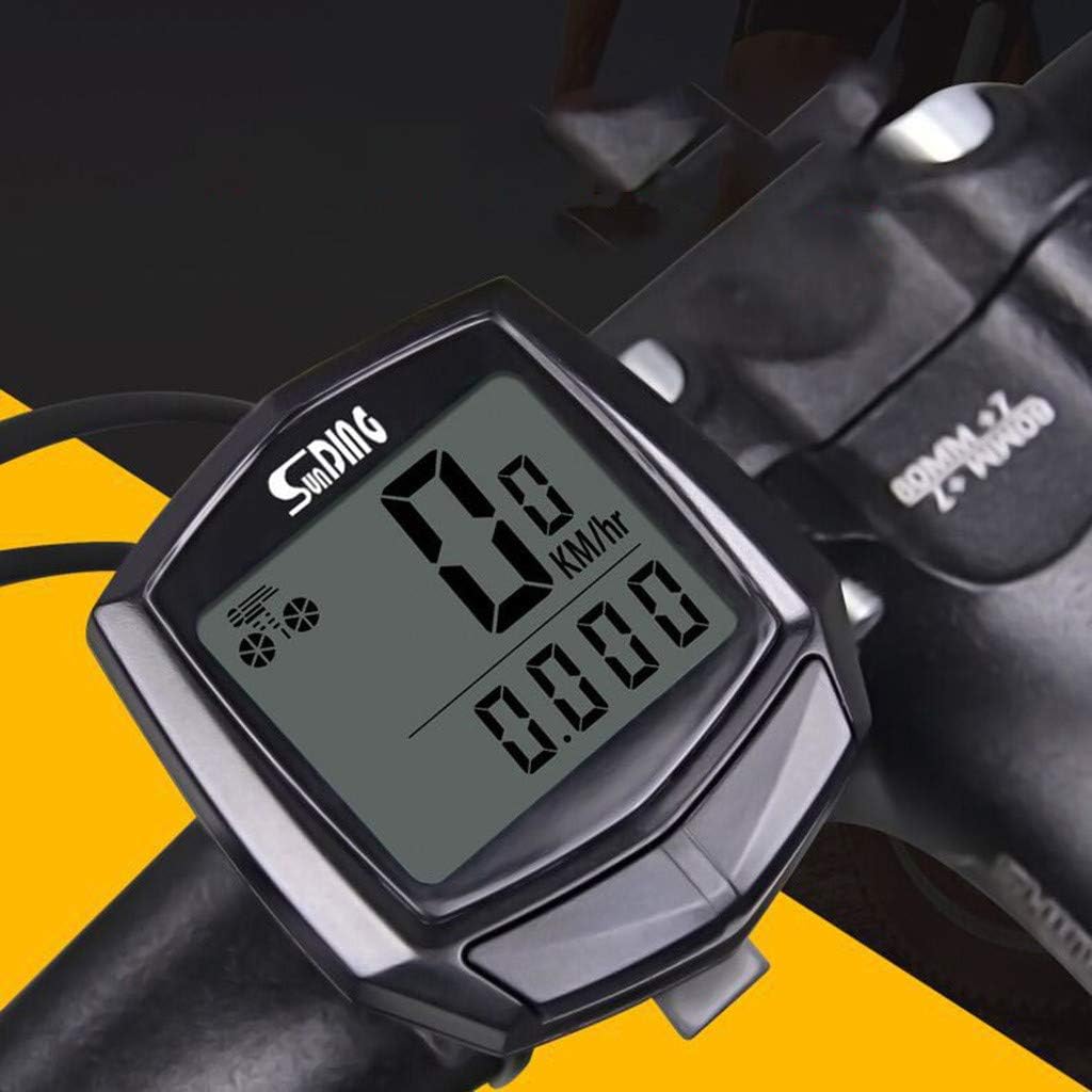 ALOVEMO Bicycle LCD Computer Speedometer, Bike Waterproof Wired Multifunctional Speed Meter