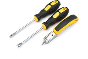 GEARLINTON Staple Remover for Upholstery and Construction Heavy Duty Tack Puller, Industrial Upholstery Tool for Home Improvement, Furniture, Floor, Carpet, Carton (3 in 1 Kit)