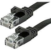 Monoprice Cat5e 5ft Black Flat Patch Cable UTP 30AWG 350MHz Pure Bare Copper Snagless RJ45 Flexboot Series Ethernet Cable