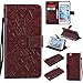 for iPhone 6 / 6S Wallet Case, (TM) Sun Pattern Embossed PU Leather Magnetic Flip Cover Card Holders & Hand Strap Wallet Purse Case for iPhone 6 / 6S [4.7 Inch] - Brown