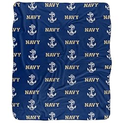 US Naval Academy Blanket, 50"x60" Logo Pattern