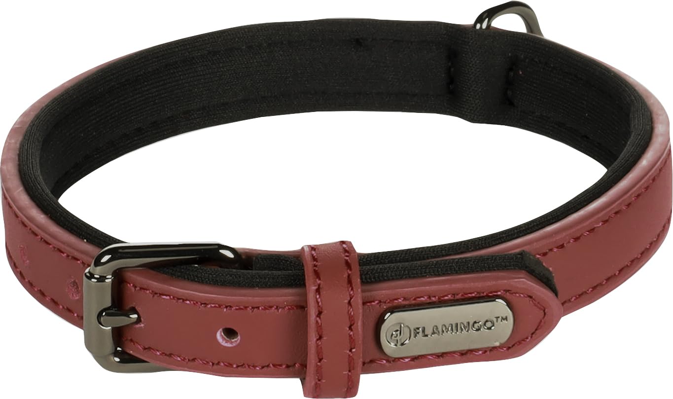 Flamingo Dog Collar With neoprene Binti Red S 29-35cm 15mm