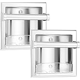 Otoolling 2 PCS Recessed Soap Holder with Bar, Stainless Steel Durable Soap Dish Wall Mount for Bathroom Space Saving Design 