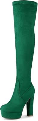 Allegra K Botas altas de plataforma para mujer con tacón alto por encima de  la rodilla, M : Ropa, Zapatos y Joyería - Amazon.com