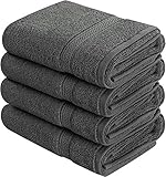 Utopia Towels Premium Grey Hand Towels - 100% Combed Ring Spun Cotton, Ultra Soft and Highly Absorbent, 600 GSM Exrta Large Hand Towels 16 x 28 inches, Hotel & Spa Quality Hand Towels (4-Pack)