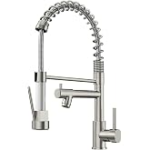 AIMADI Contemporary Kitchen Sink Faucet,Brushed Nickel Stainless Steel | Kitchen Faucets with Pull Down Sprayer,Single Handle,Single Hole,Commercial Spring Design