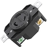 ELEGRP NEMA L6-20R Flush Mounting Locking Receptacle, Twist Lock Socket/Outlet for Generator, 20 Amp 250V 2 Pole 3 Wire Groun