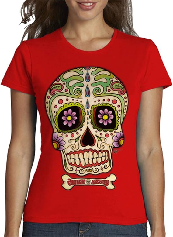 latostadora - Camiseta Calavera Mexicana para Mujer