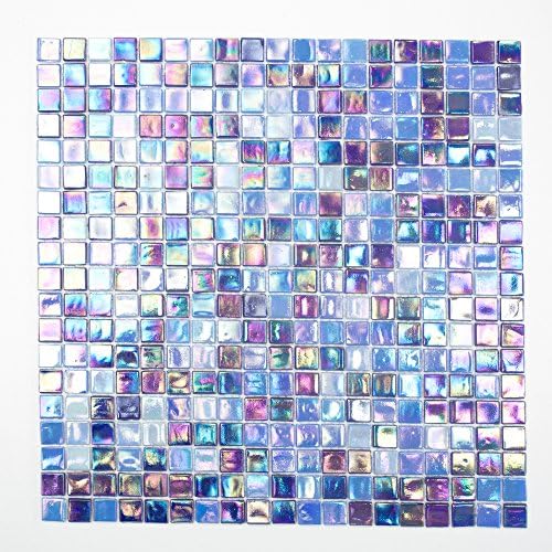 Tile Mosaic Tile Square Glass Blue Mother-of-Pearl 4 mm New # 172
