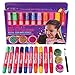 Hair Chalk & Body Glitter Gels Makeup Set for Girls: 10 Hair Chalks & 3 Hair, Body & Face Glitter Gels Great Birthday Present Gifts for Girls of All Ages