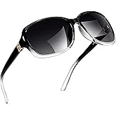 SIPHEW Polarized Sunglasses for Women | Vintage Square Sunglasses w UV400 Protection | Womens Wraparound Shade