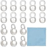 BENECREAT 20Pcs 925 Sterling Silver Crimp Cover Beads, 6x3.8mm Round Bead Tips Calotte Ends, Clamshell Knot Cover for Jewelry Making DIY Findings Crafts, Hole: 1.8mm