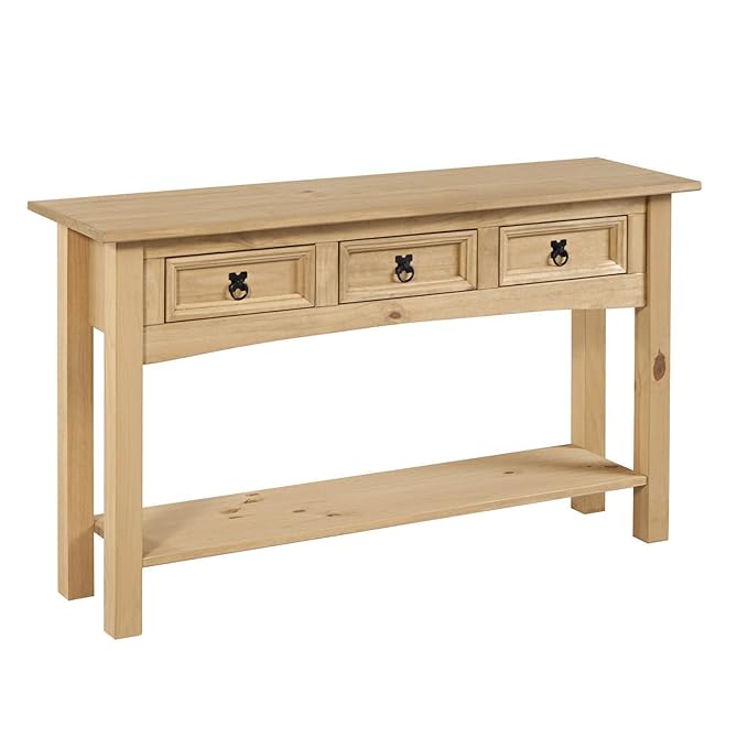Corona 3 Drawer Console Table with Shelf Amazon.co.uk Kitchen & Home