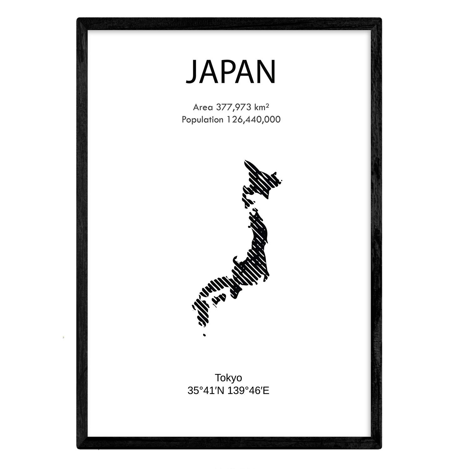 Nacnic Poster Japan. Sheets of countries and continents. A3 size
