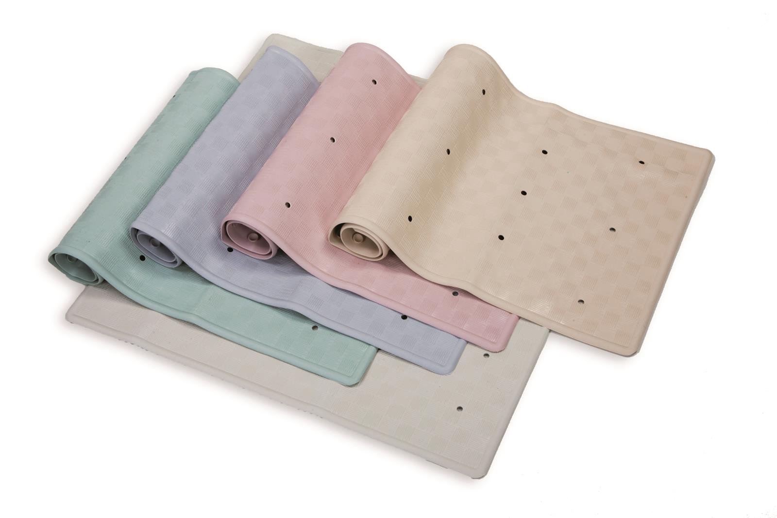 Blue Canyon Nonslip Antibacterial Rubber Bath Mats, Quick Dry Bath Rug with Suction Pads & Drain Holes, Mould Resistant Bathroom Accessory, Durable Bath Rug Runner 34 x 74 cm – Pink