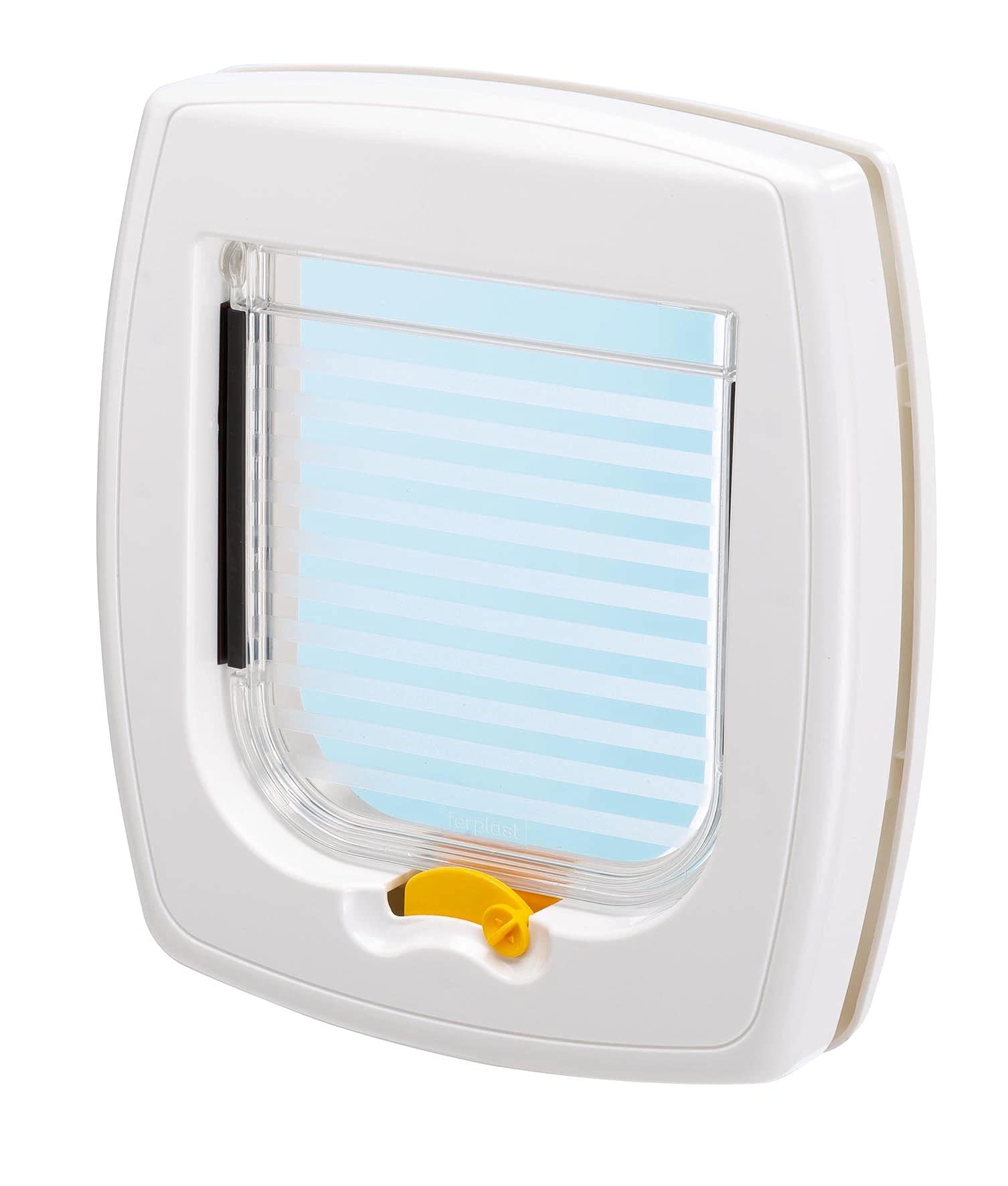 Ferplast Cat Door Swing 1" w/ 2-Way Locking System | Universal Pet Door in White for Interior & Exterior Use Ideal for Small Cats & Dogs Up to 12 Pounds | 1-Year Manufacturer's Warranty