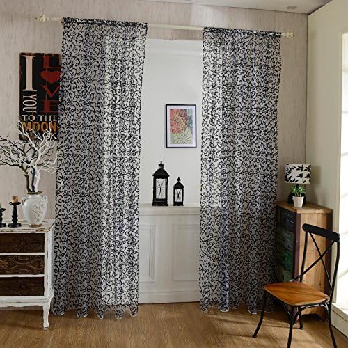 qinshop2017 Willow Tulle Voile Door Lace Window Curtain for Bedroom Living Room