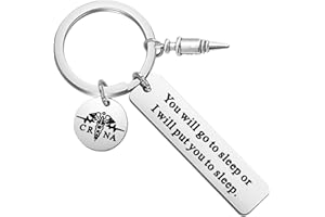 FOTAP CRNA Gift Nurse Anesthetist Gift You Will Go to Sleep Or I Will Put You to Sleep Keychain