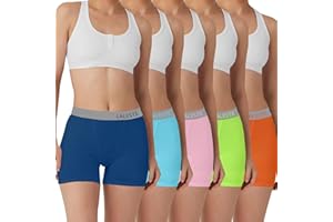 LALESTE 3" Inseam Womens Cotton Boxer Briefs Underwear Boy Shorts Panties for Women 5 Packs