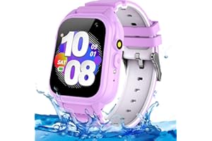 BEIARA Waterproof Kids Game Smart Watch with 26 Puzzle Game HD Touchscreen Camera Video Music Player Pedometer Alarm Clock Flashlight Educationals Learning Toys for Girls Boys 3-12 Years Old (Purple)