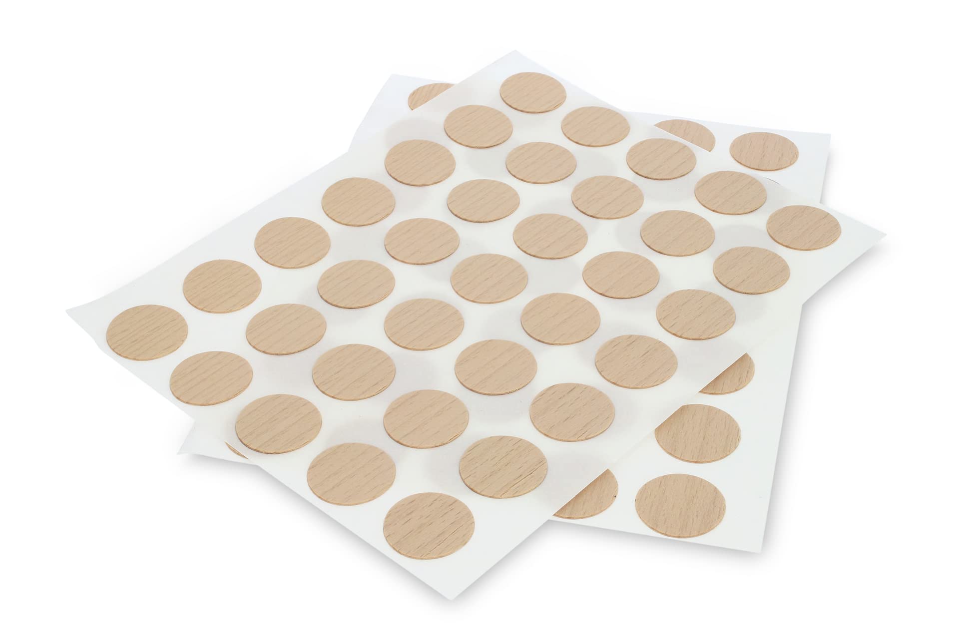 WoodPress® Real Beech Wood, Screw Cover Caps/Hole Covers, Peel & Stick – 18mm – x70 Pieces per Pack – For Furniture Repairs, Can be Varnished or Finished as Desired — image 1