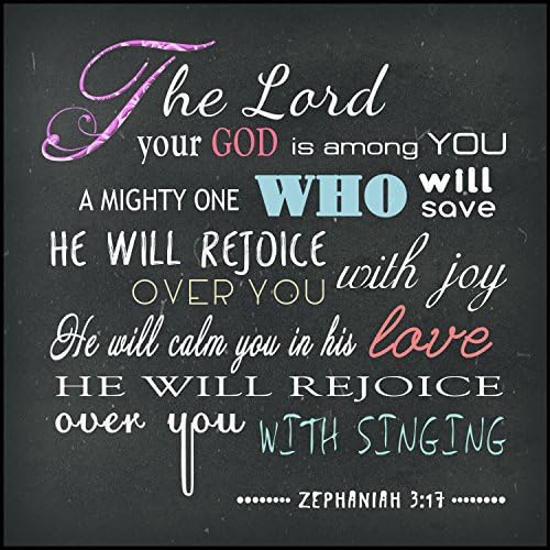 The Lord, Your God, Is Among You, a Mighty One Who Will Save... Zephaniah 3:17| InspiraGifts | Religious Decor | Wood Wall Plaque | Made in USA | Ready to Hang | Perfect Christian Gift (12" X 12")