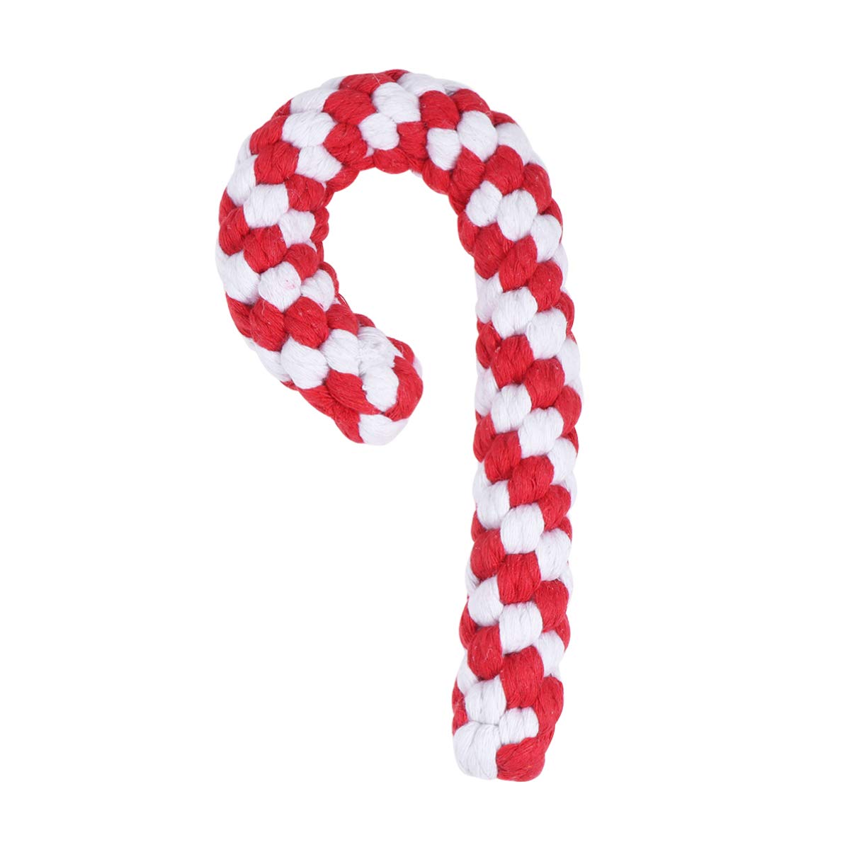 POPETPOP Christmas Dog Chewing Toy Pet Rope Knot Toys Xmas Training Playing Candy Cane Puppy Toy for Pets Cats Dogs(Random Color)