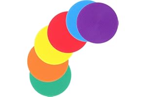 Alipis 6pcs Non-Slip Poly Vinyl Spot Markers for Soccer Agility Training, 10cm Flat Colored Discs