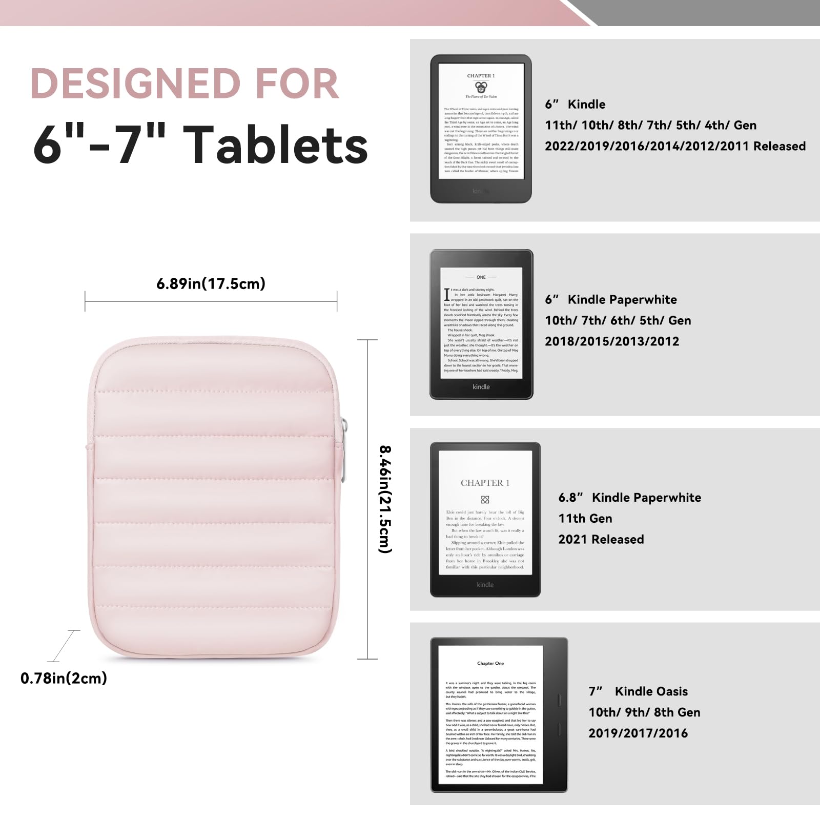 6-7 Inch Puffy Sleeve Case for 7