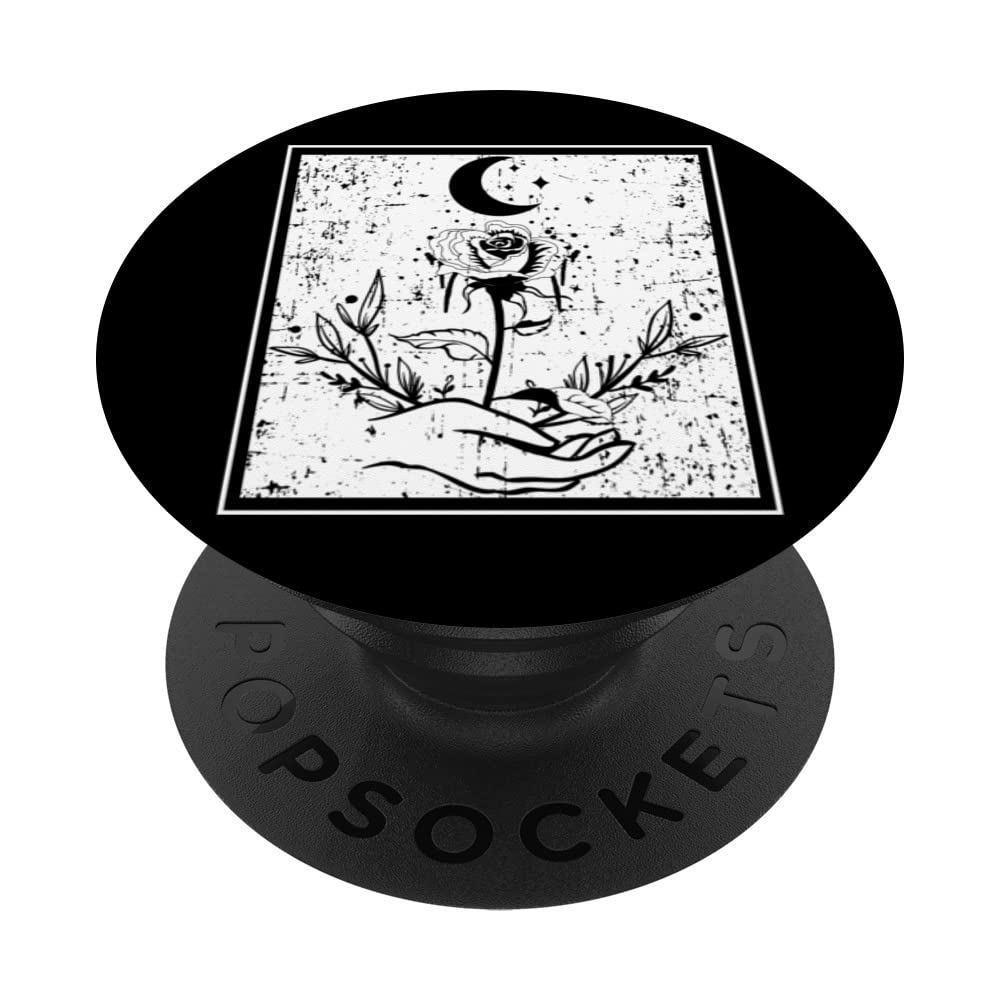 Witchcraft Spell Casting Witchy Vibes Crescent Moon Rose PopSockets Swappable PopGrip