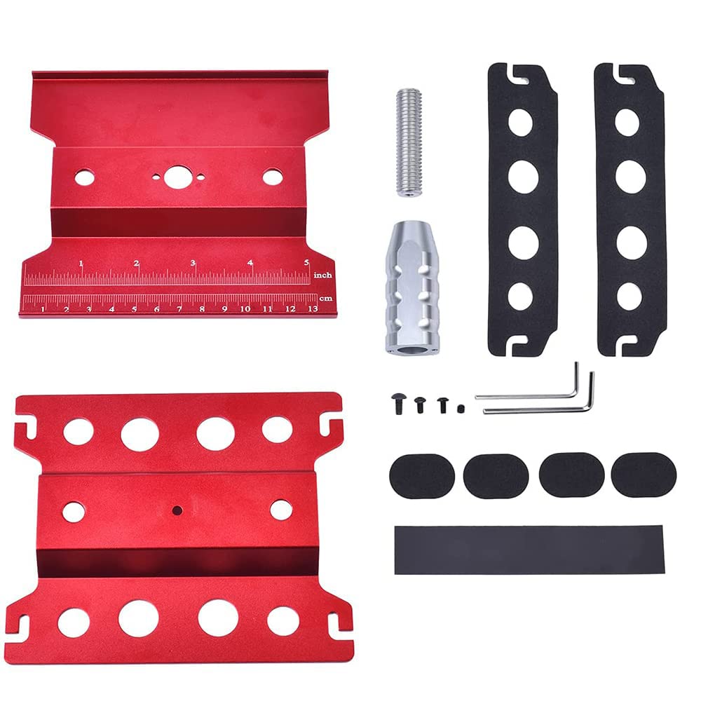 CENPEK RC Car Work Stand Repair Workstation Tools Aluminum 360 Degree Rotation Lift Or Lower for 1/12 1/10 1/8 Scale Cars Trucks (Red)
