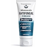 TenderGentle Miconazole Antifungal Cream for Skin - 4 oz of Miconazole Nitrate for Jock Itch, Athlete's Foot, Itching, and Ringworm
