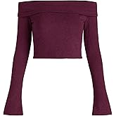 CIDER Off The Shoulder Sweater for Womens Cropped Sexy Long Sleeve Going Out Tops Trendy 2025