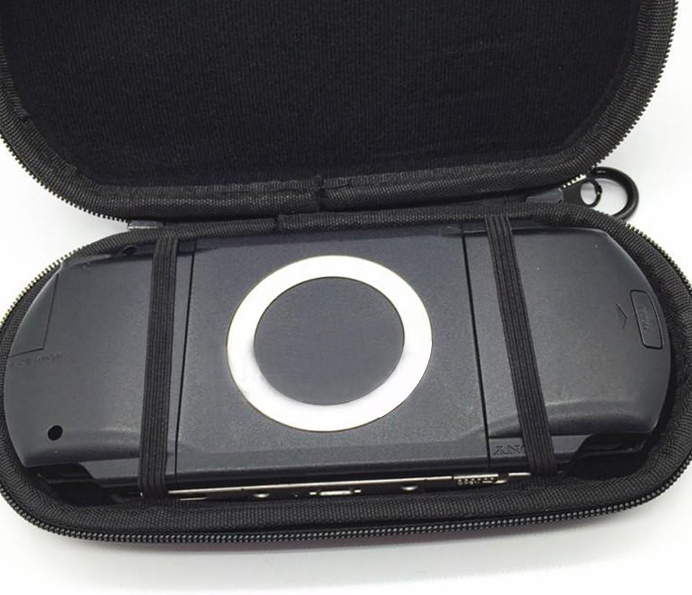 XFUNY® Dustproof Quakeproof Hard Cover Protective Shell Carrying Case Travel Pouch Bag for Sony PSP 3000 Game Console & Card (Black) (Black): Electronics