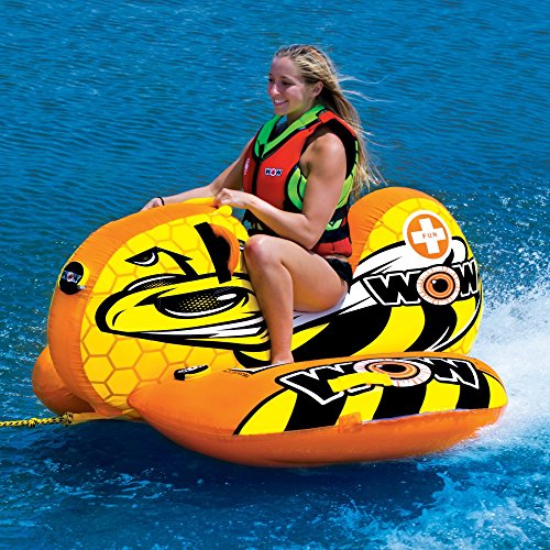 WOW World of Watersports, 14-1040, Buzz Boat, Cockpit Seating, High Backrest Towable Ski Tube, 1 Person