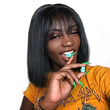Amazon Com 100 Human Hair Brazilian Straight Hair Wig Short