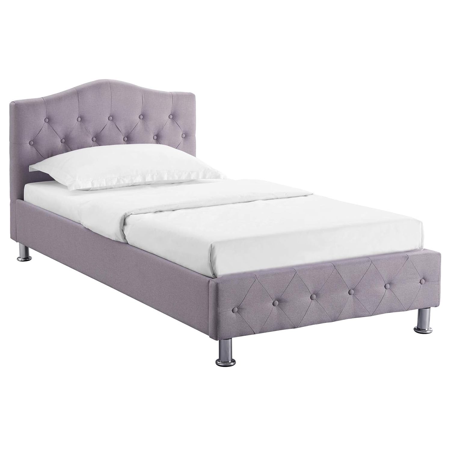 Napravi Rs Idimex Lit Simple Pour Adulte Ou Enfant Biarritz Couchage 90 X 190 Cm 1 Place 1 Personne Avec Sommier Et Pieds En Metal Chrome Revetement En Tissu Capitonne Noir Meubles Lits