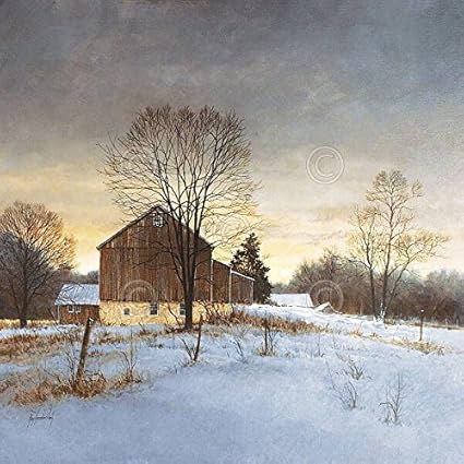 Breaking Light Ray Hendershot Barn Country Scene Farm Winter