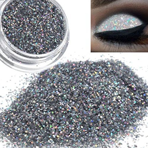 Oksale® Sparkly Makeup Glitter Loose Powder Eyeshadow Silver Gold Eye Shadow Pigment (Silver)