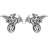 925 Sterling Silver Dragon Stud Earrings for Women Hypoallergenic Silver Dragon Earrings Jewelry Gift