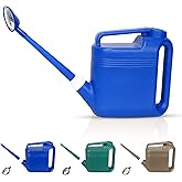 1.5 Gallon Watering Can for Outdoor & Indoor Plants, Large Garden Watering Pot with Lightweight and 5.5L Capacity, Plastic Watering Can with Long Spout and Metal Removable Sprinkler Head, Blue