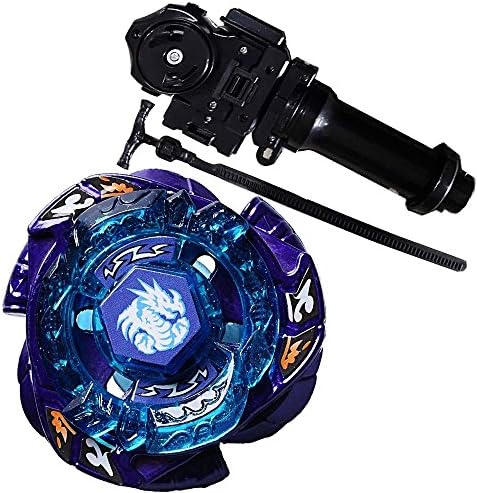 High Performance Fight Master BB-128(BB128) Metal Fury 4D Omega Dragonis 85XF Top Toy ZERO-G/4D System Gyro + Power Launcher (Black Ruler) +Grip Complete Set Game Toys