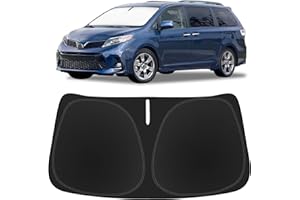 SLOGENTO Windshield Sunshade Custom Fit 2011-2020 Toyota Sienna L LE SE XLE Limited Mini Van Accessories Windshield Cover 2-Layers 240T Foldable Window Sun Shield Sun Visor Block UV Ray Keep Your Car Cooler