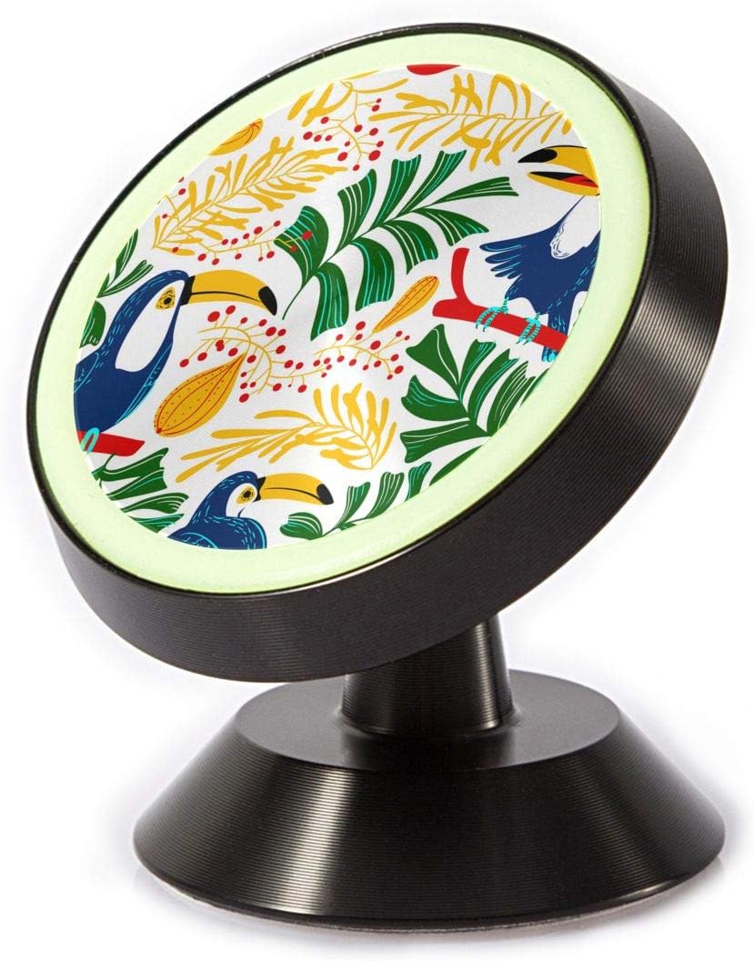 Magnetic Phone Car Mount-Navy Blue Tropical Birds Phone Holder for Car 360 Degree Rotatable Dashboard Phone Holder Cradle Compatible All Smartphones