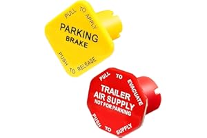 Saihisday 298818N Parking and Air Brake Knobs 298817N 298818N Yellow Semi Truck Parking Air Brake Knobs and 298817N Red Tractor Trailer Air Brake Knobs Set Replacement for Bendix 298818N