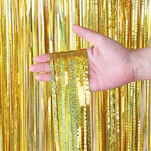Anasu 2 Pack Foil Fringe Curtain Backdrop Door Window Curtain Tinsel Metallic Curtains Picture Backdrop for Marriage ceremony Birthday Child Bathe Social gathering Stage Decor
