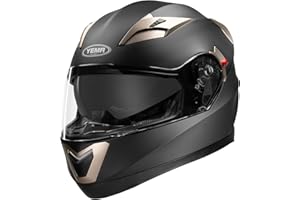 YEMA Helmet Motorcycle Full Face Helmet DOT Approved YM-829 Motorbike Street Bike Racing Helmet with Sun Visor for Adult,Youth Men and Women