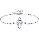 CUPENDA Witches Knot Bracelet 925 Sterling Silver Evil Eye Pentagram Moon Celtic Moonstone Bracelet Jewelry for Women